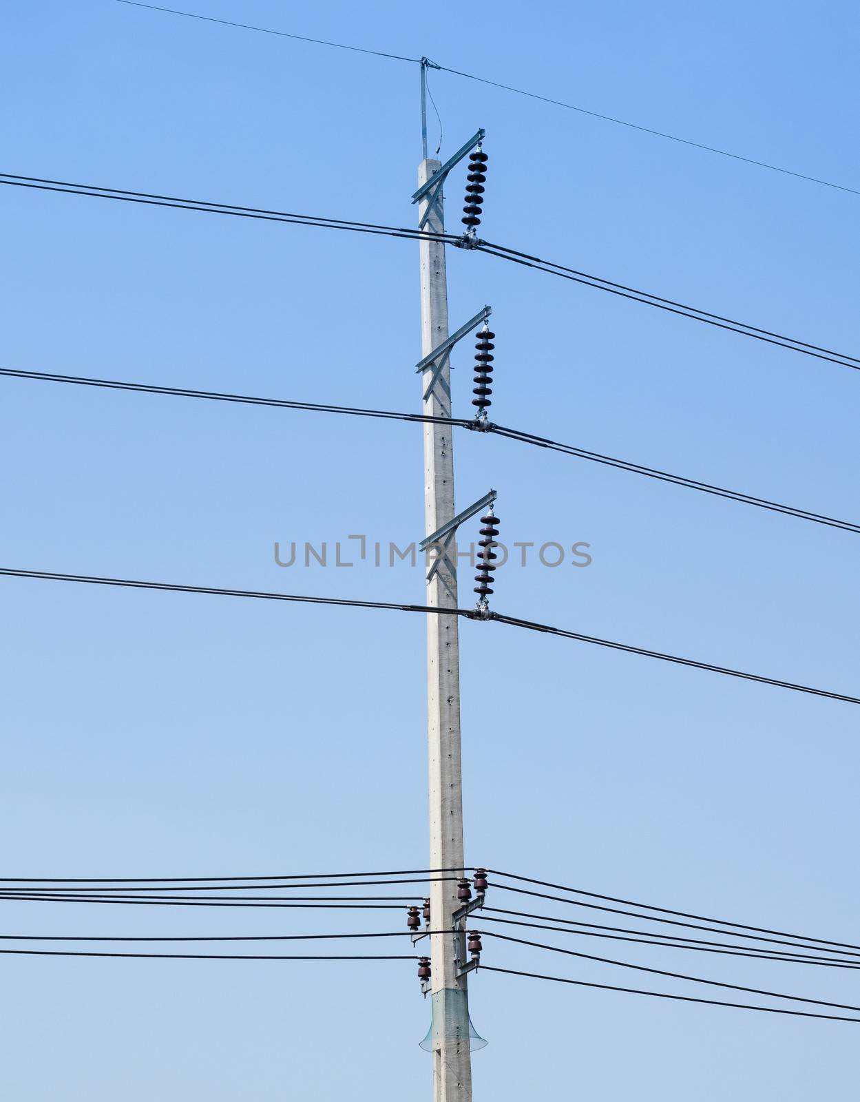 Electricity post on blue sky by ammza12