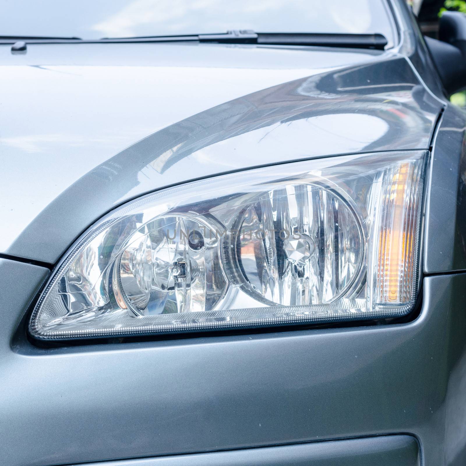 car light on gray color