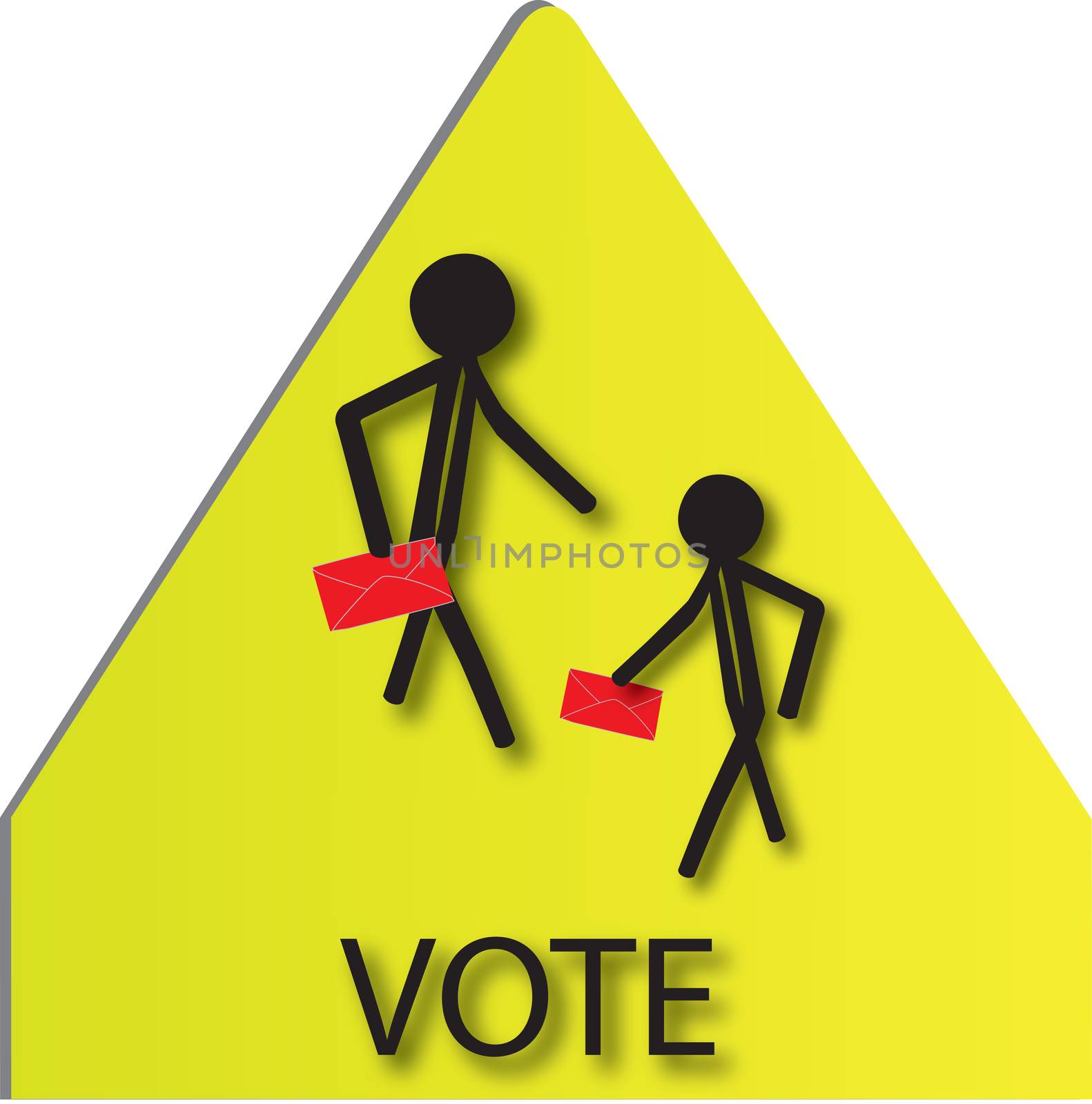 voting people on sign board