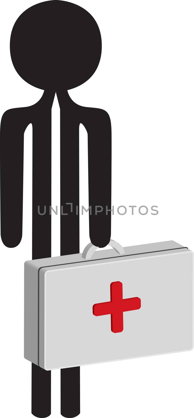 doctor with red cross suitcase