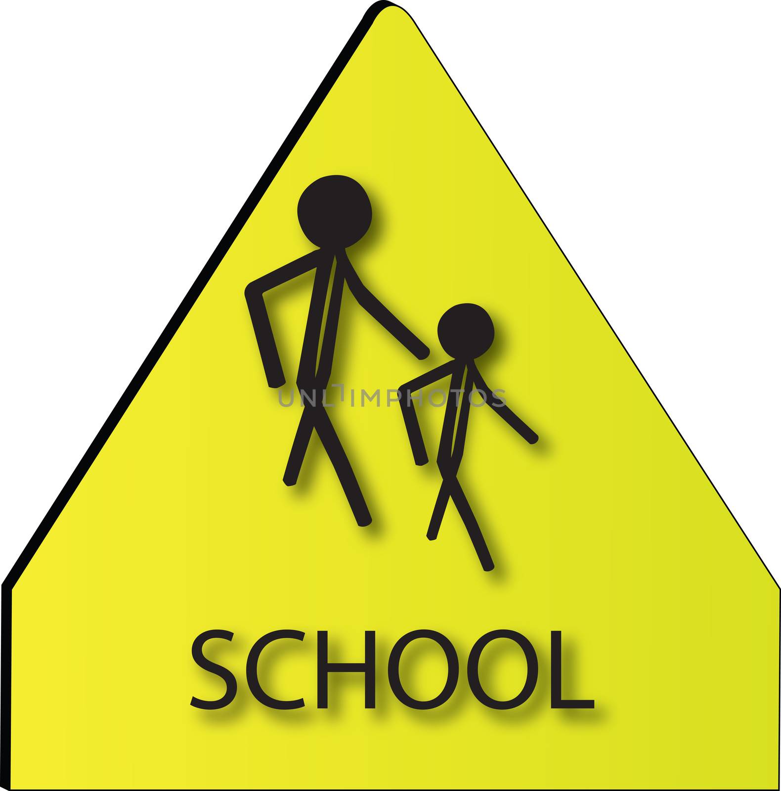 sign for school children in black and yellow