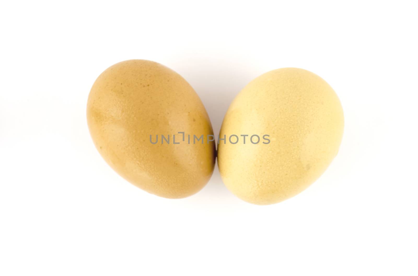 two eggs isolated on white background