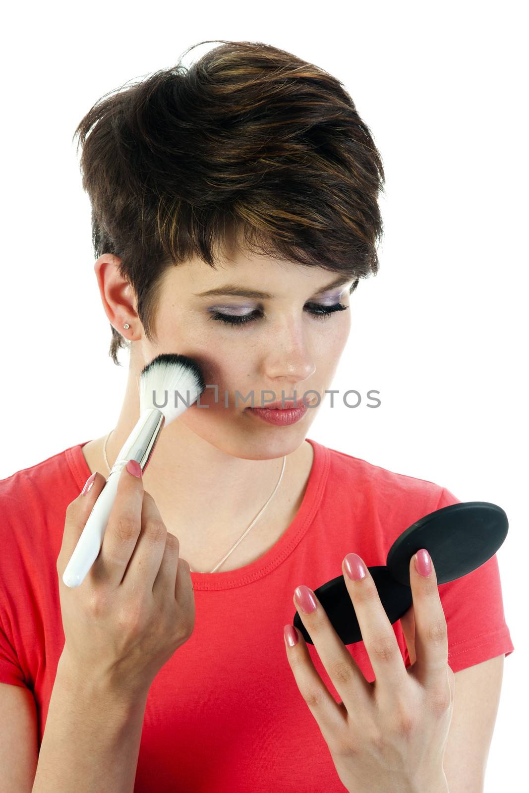 Base for perfect make-up. Applying make-up.