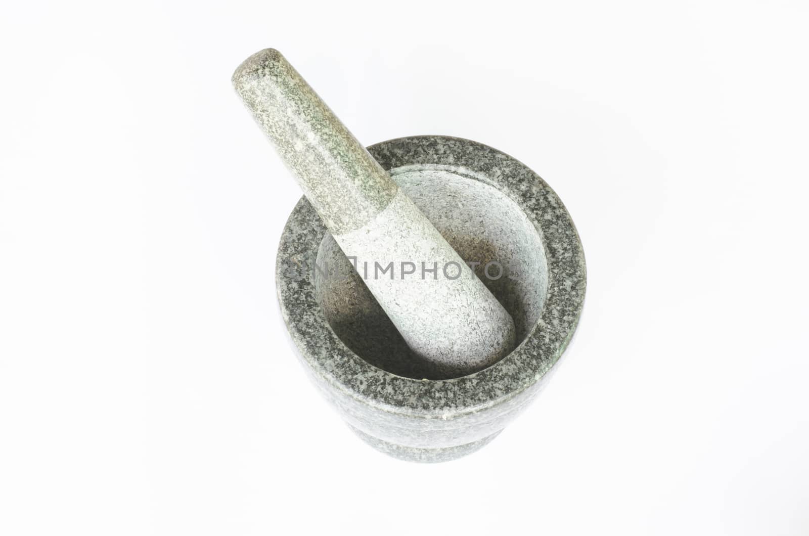 stone mortar isolated on white background