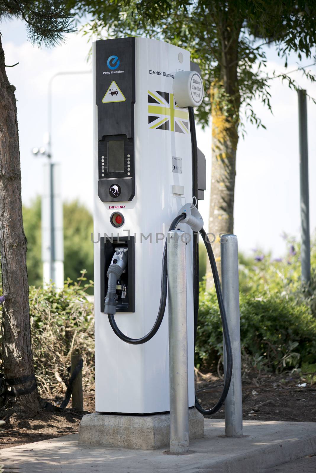 electric car charging station for zero emissions and green future to save our planet