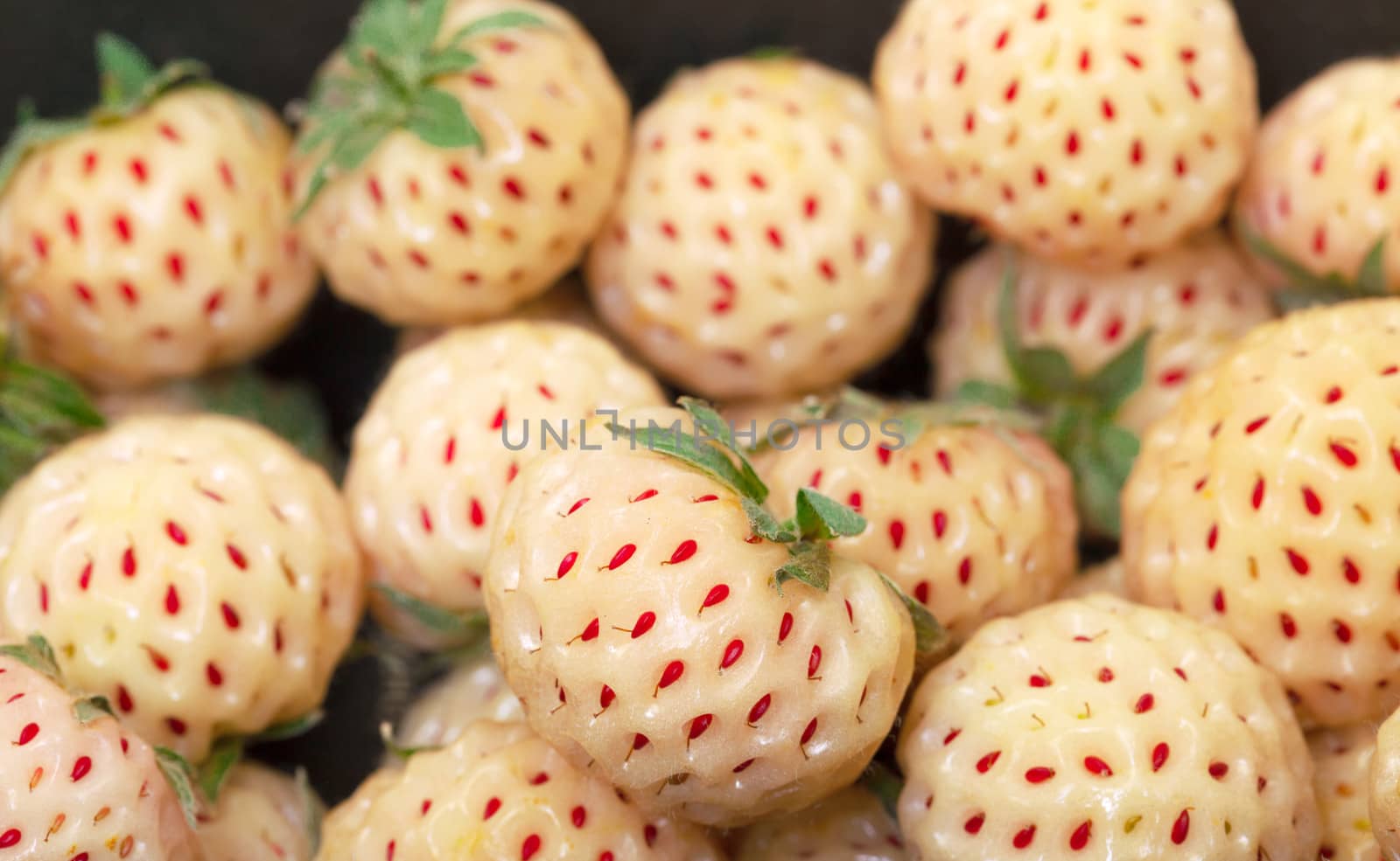 Ripe White strawberries, pineberries by Discovod