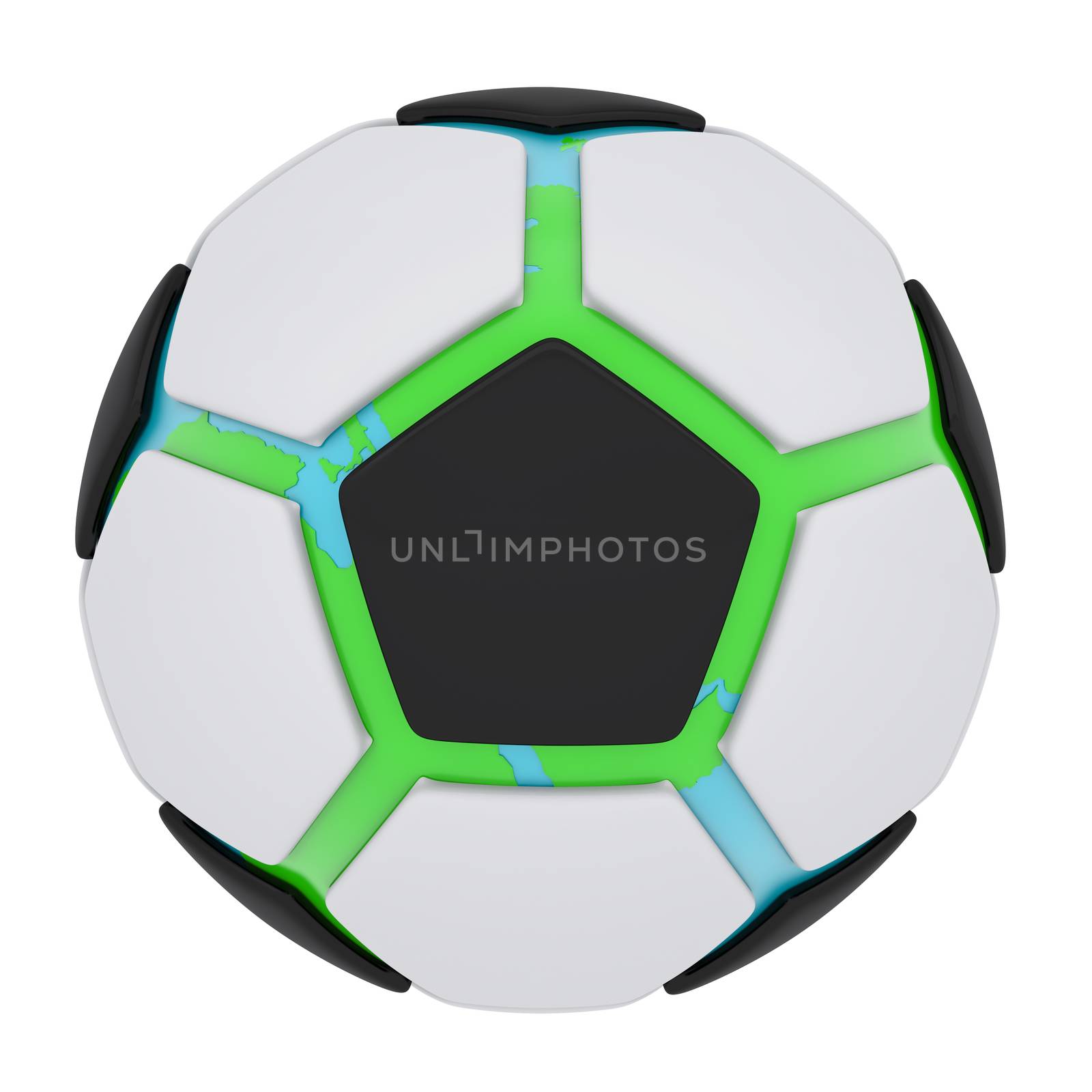 Soccer ball consisting of unconnected parts. Isolated render on a white background