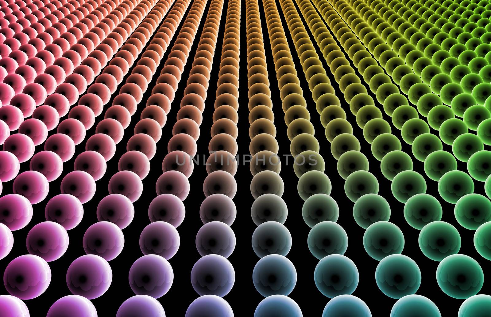 Futuristic Abstract Design Color Art with Spheres