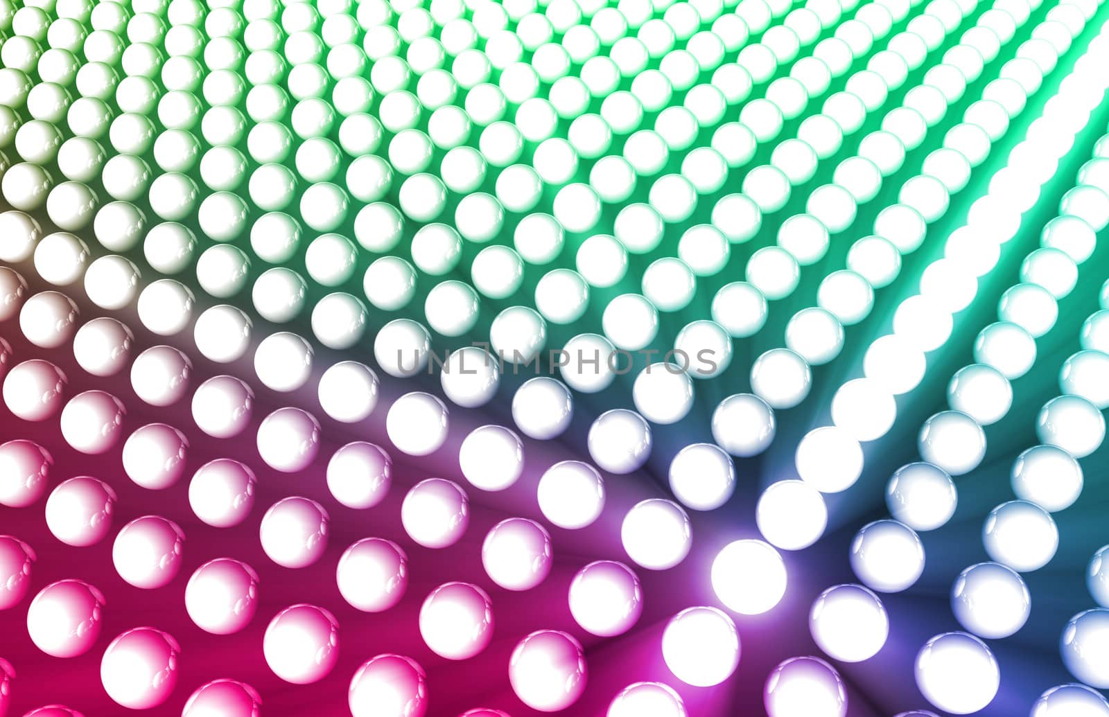3D Futuristic Background with Glowing Sphere Circles