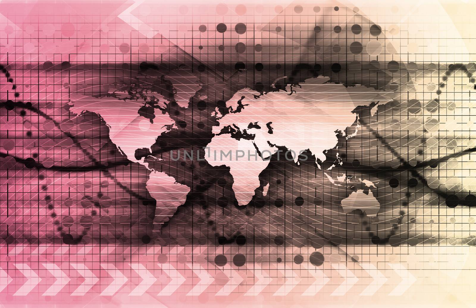 Futuristic Digital Network with Data Communication Art