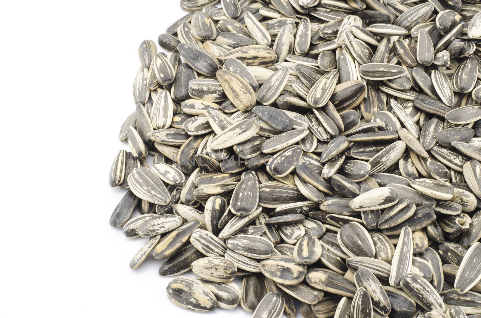 sunflower seeds isolated on white background