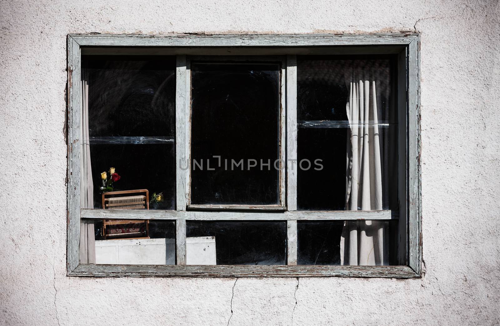 Window on an upper flat in Turkish city