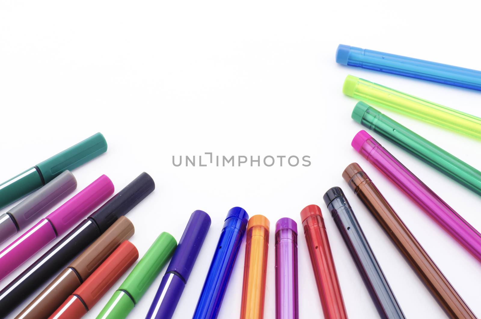 colorful pen isolated on white by ammza12