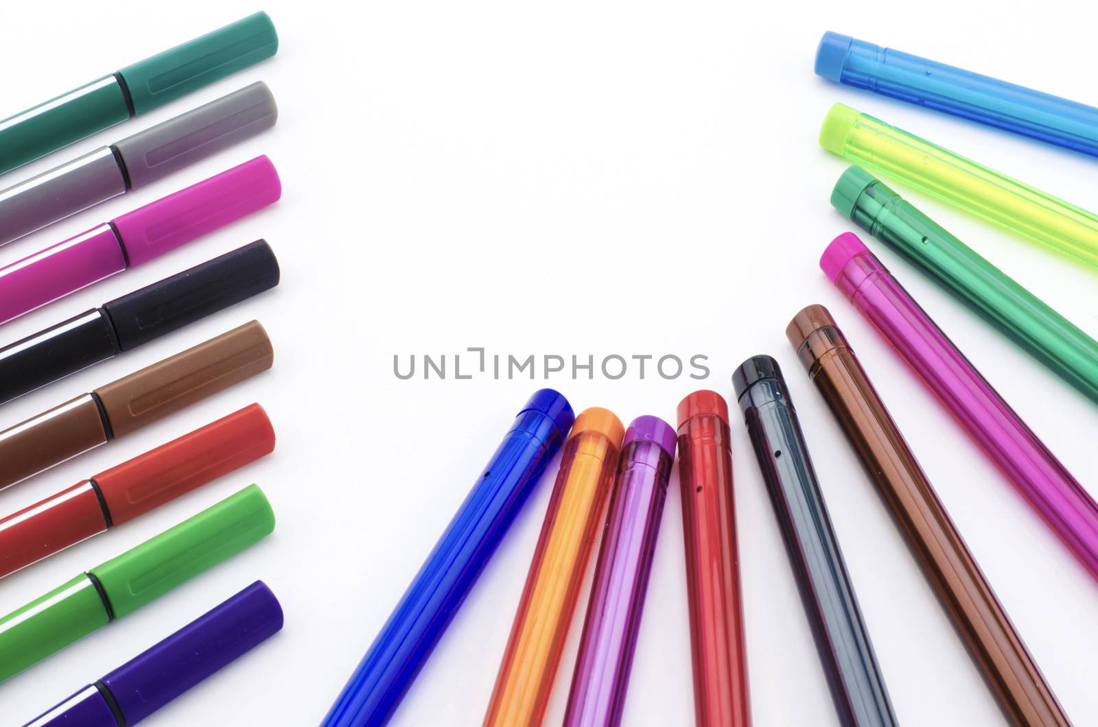 colorful pen isolated on white background