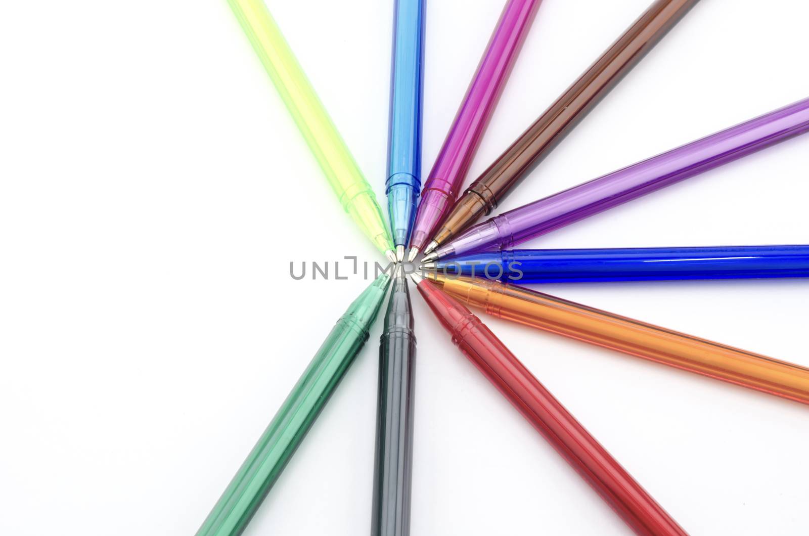 colorful pen isolated on white background