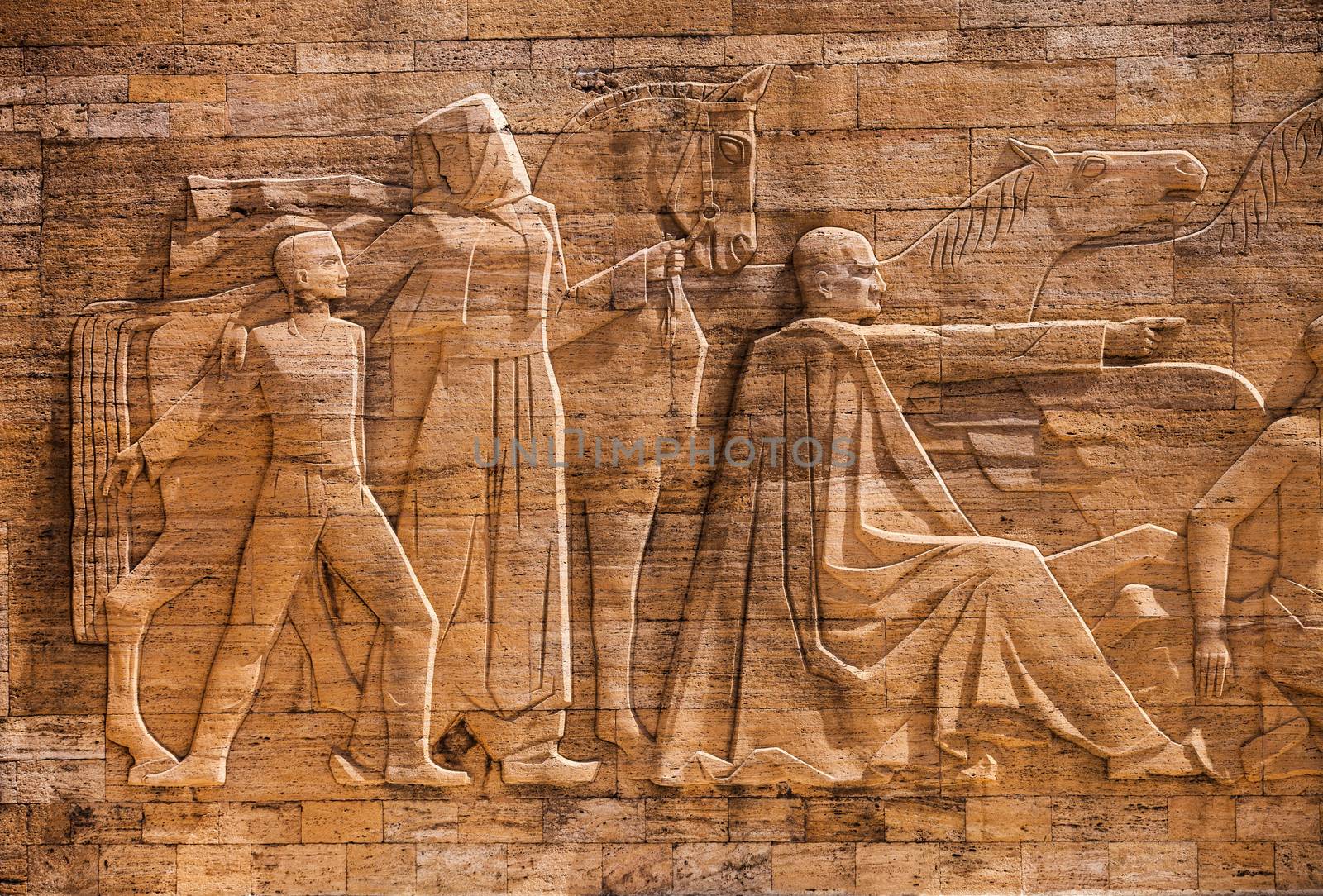Travertine Relief at mausoleum of Atat��rk by Creatista
