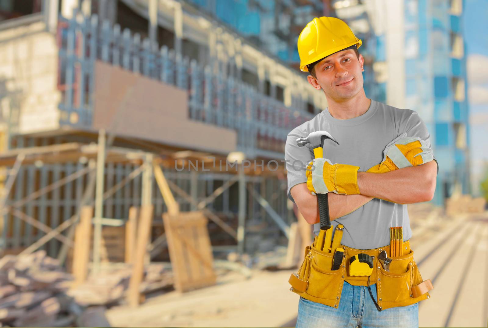 worker on building place