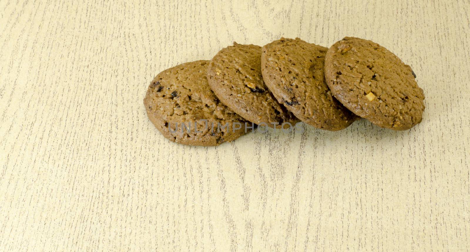 cookies on wood texture table