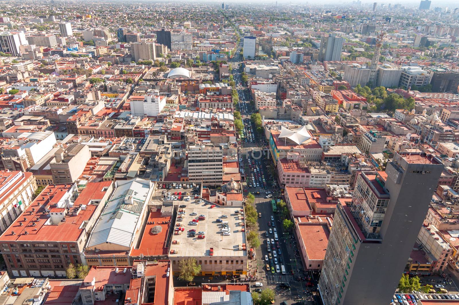 Wide angle view of Mexico City