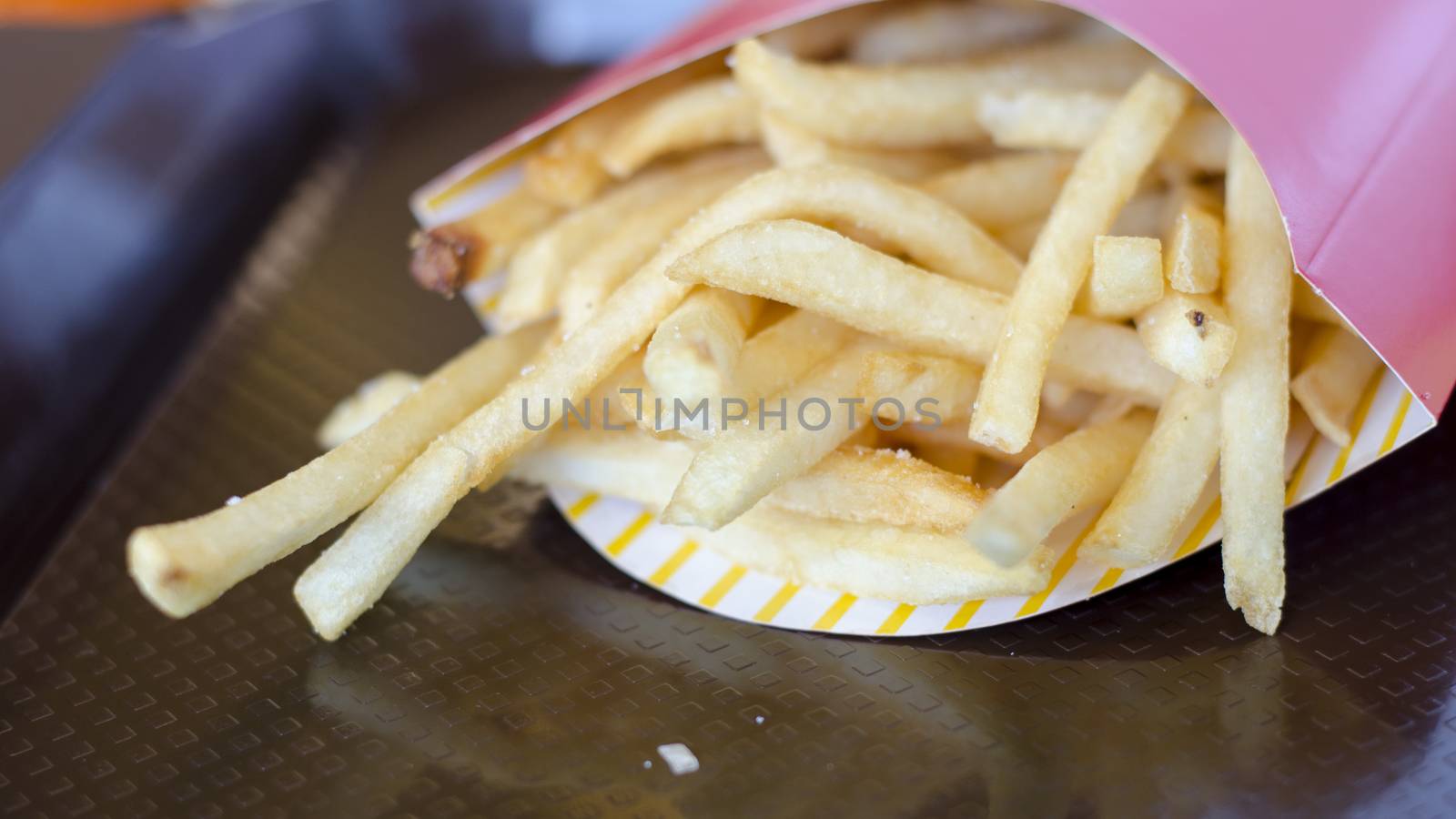 french fries on dish in restaurant