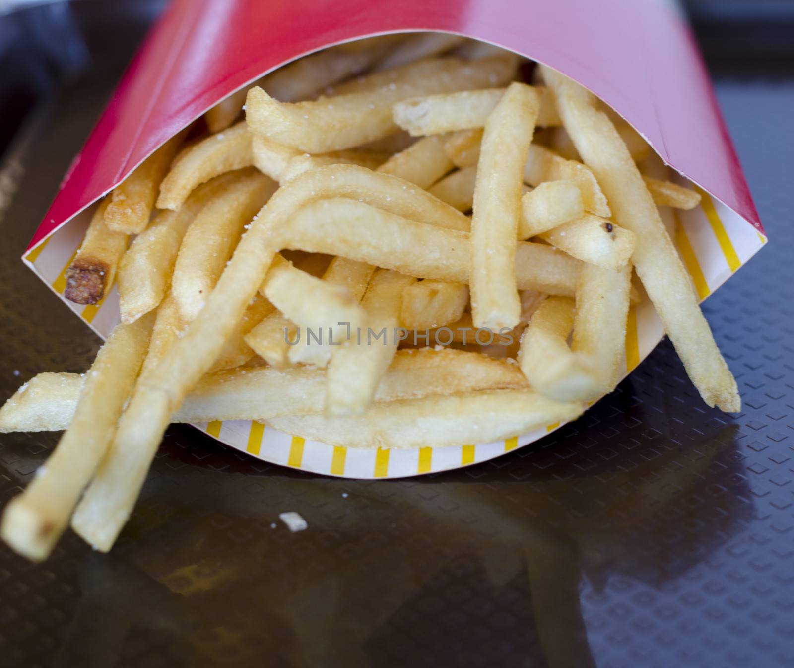 french fries on dish in restaurant