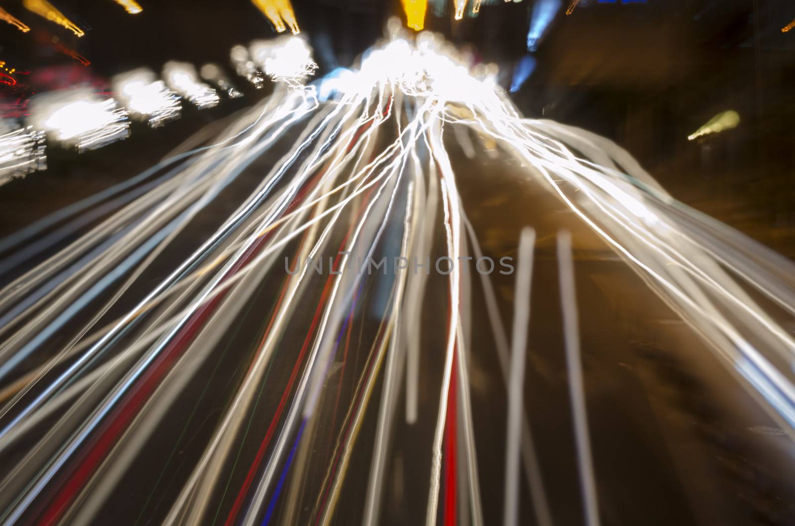 car lights at night in the city