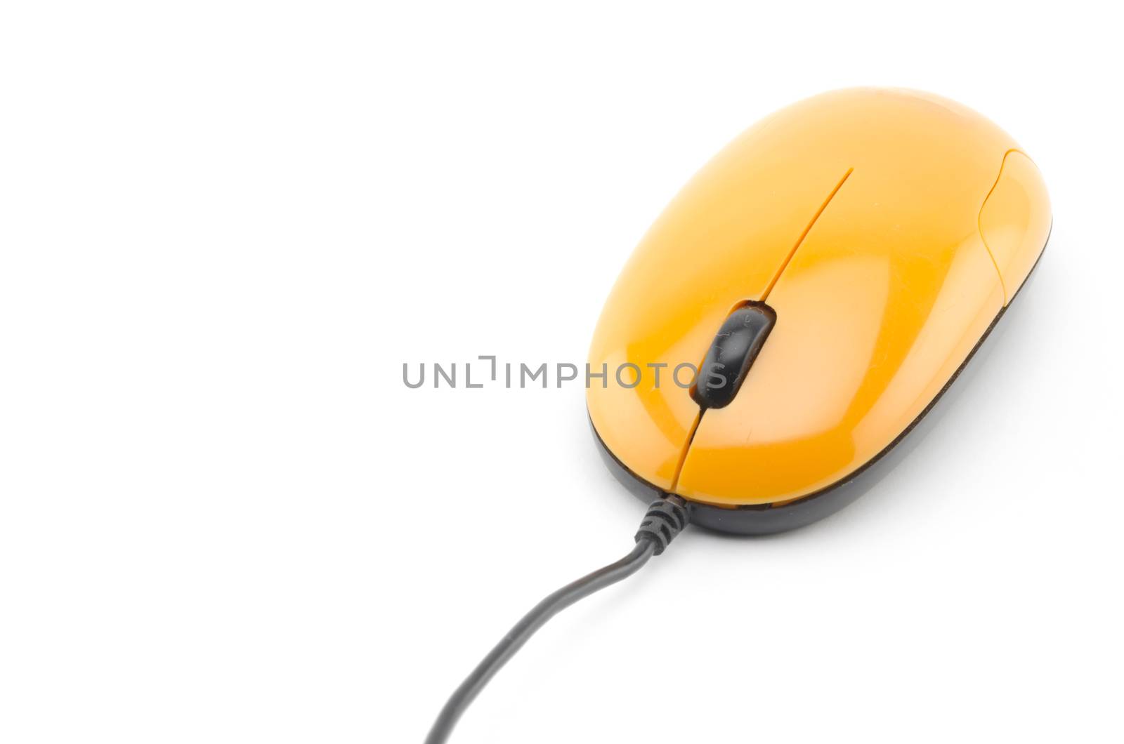 orange mouse isolated on white background