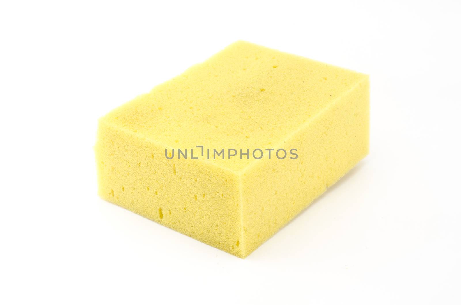yellow household sponge isolated on white background by ammza12