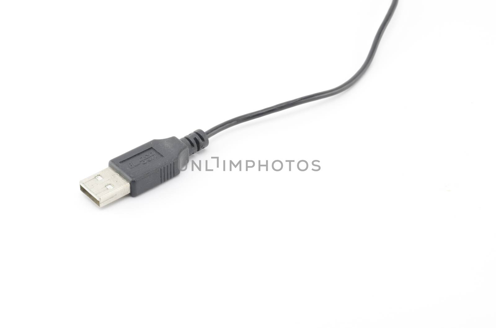 black usb cable isolated on white by ammza12