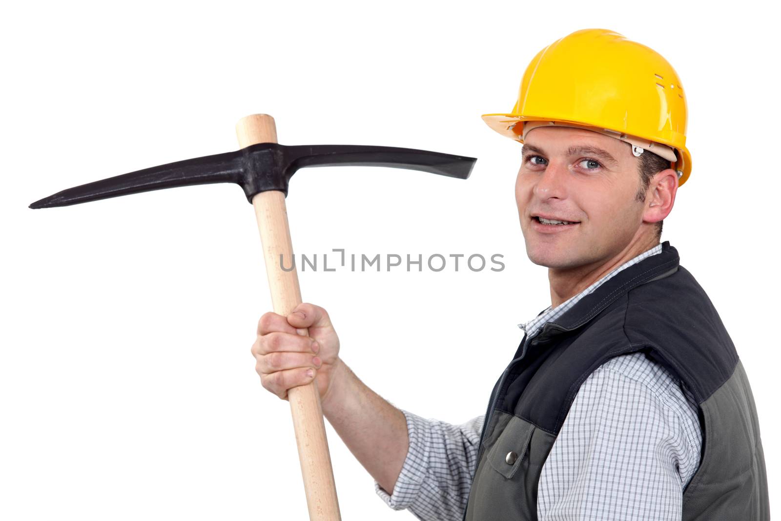 Man with pick-axe