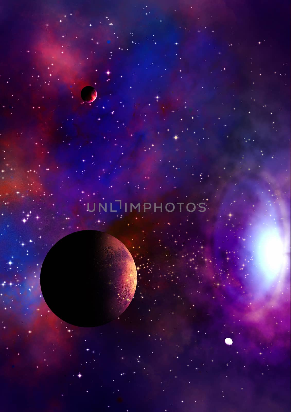 Far-out planets in a space against stars. Elements of this image furnished by NASA.