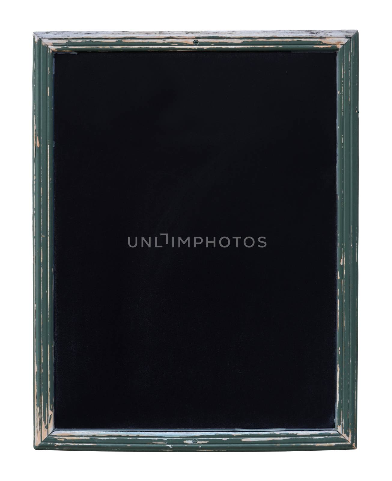 An Isolated Rustic Framed Empty Blackboard For Your Text