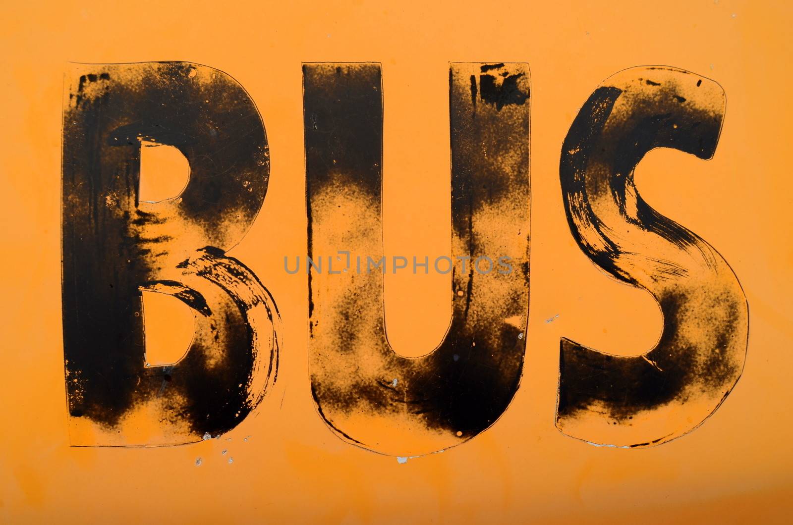 Urban Decay Image Of A Grungy Public Transport Sign For A School Bus