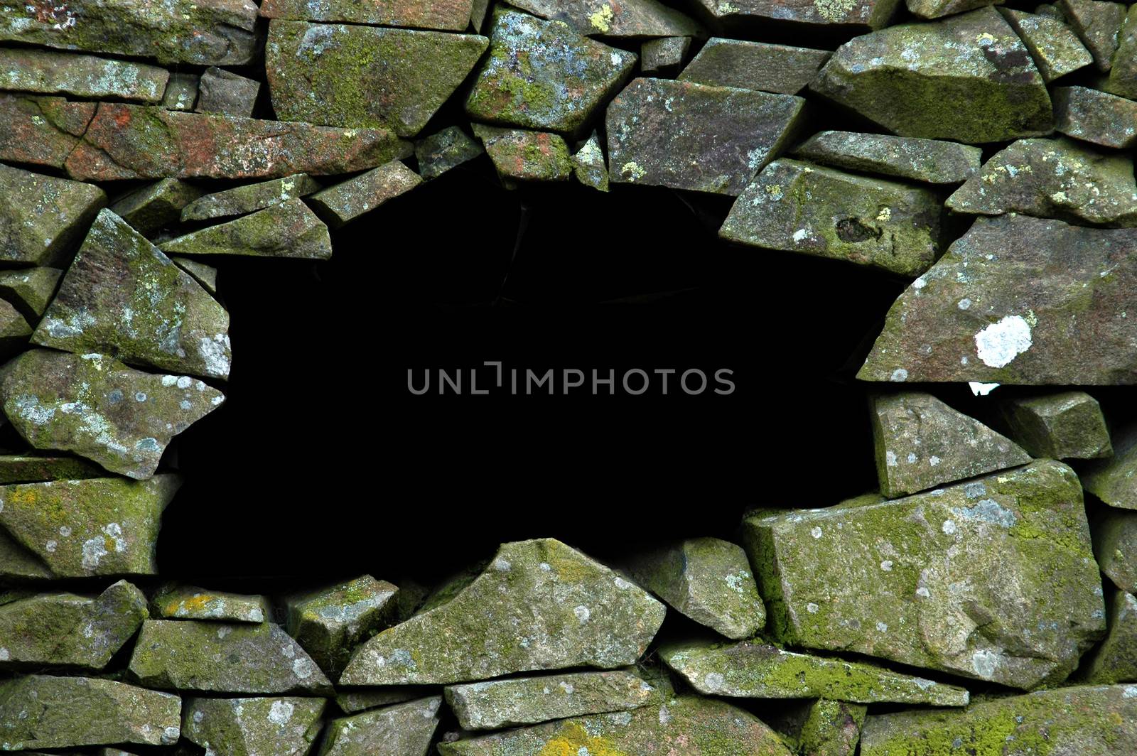 A Traditional Dry Stone Wall With Copy Space For Text