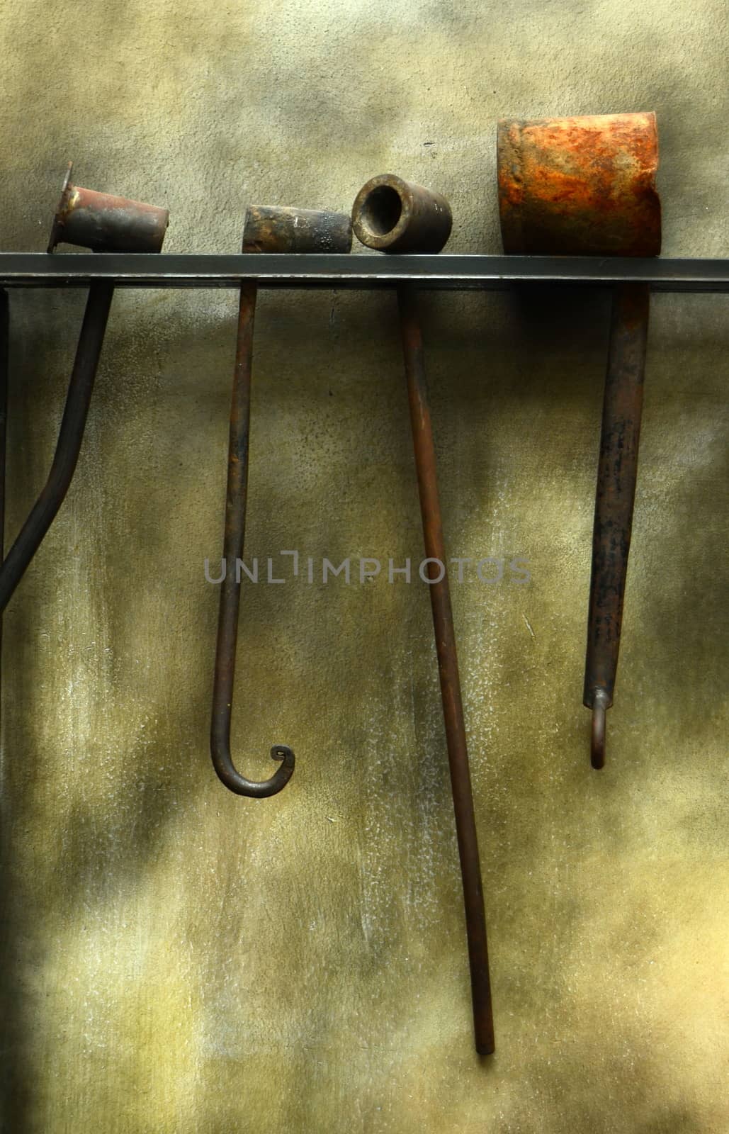 Industrial Image Of Some Grungy Forge Tools