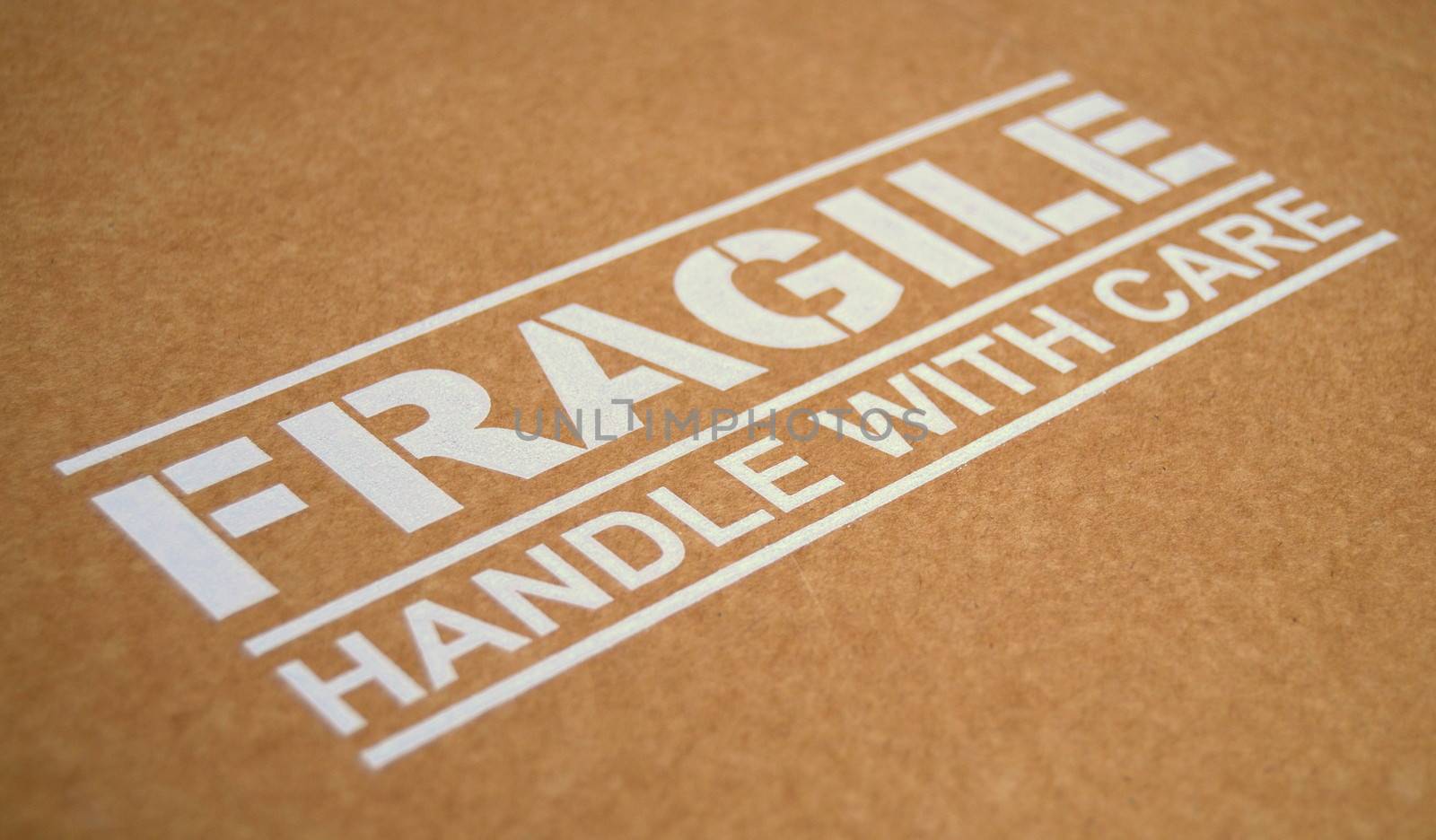 Fragile Handle With Care Sign On A Package