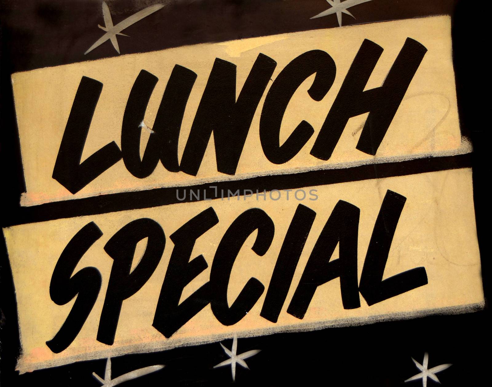 A Grungy Lunch Special Sign In A Cafe Or Restaurant