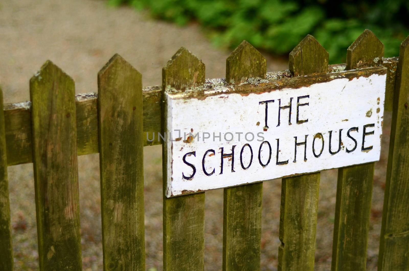 Education Image Of Rustic Sign On School House Gate