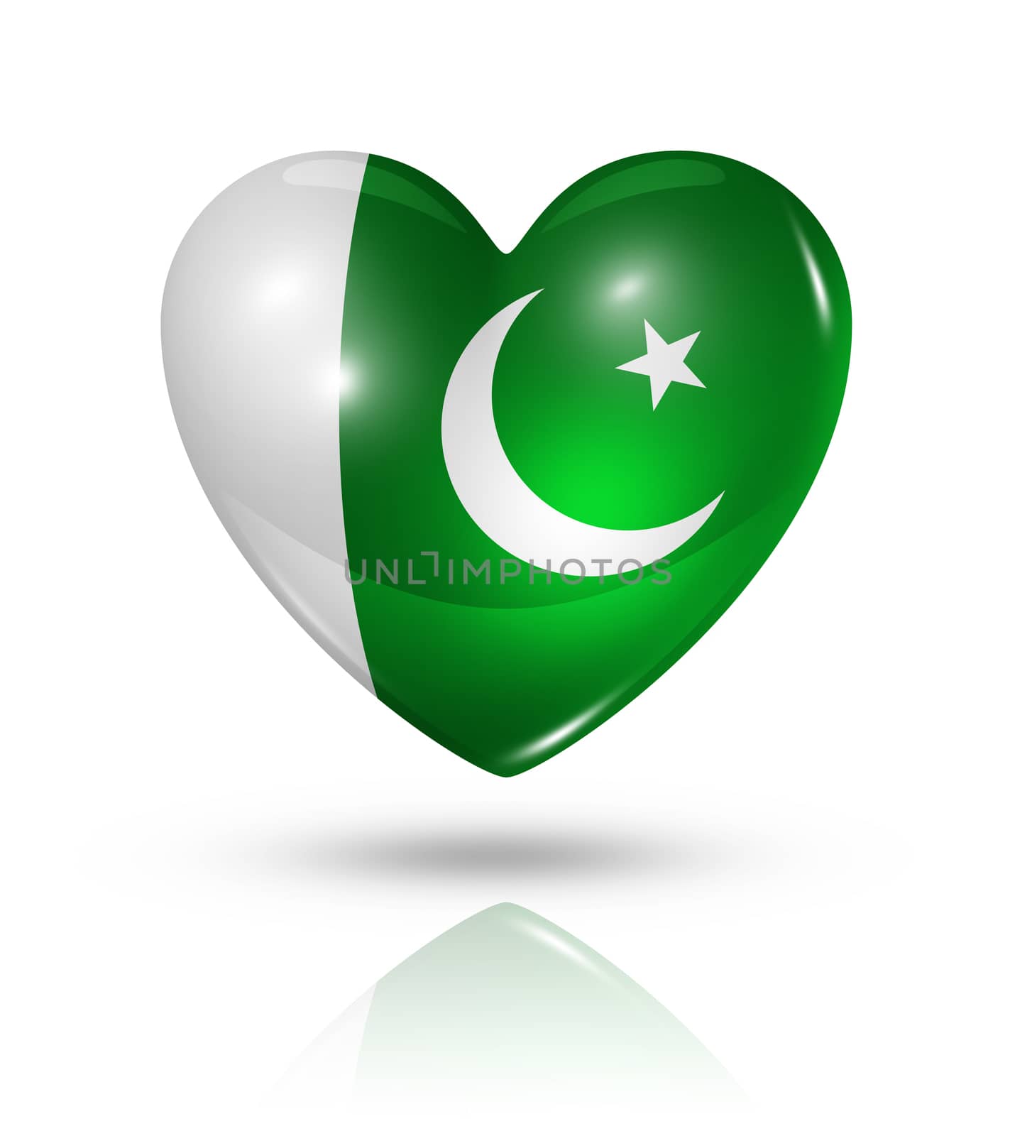 Love Pakistan, heart flag icon by daboost
