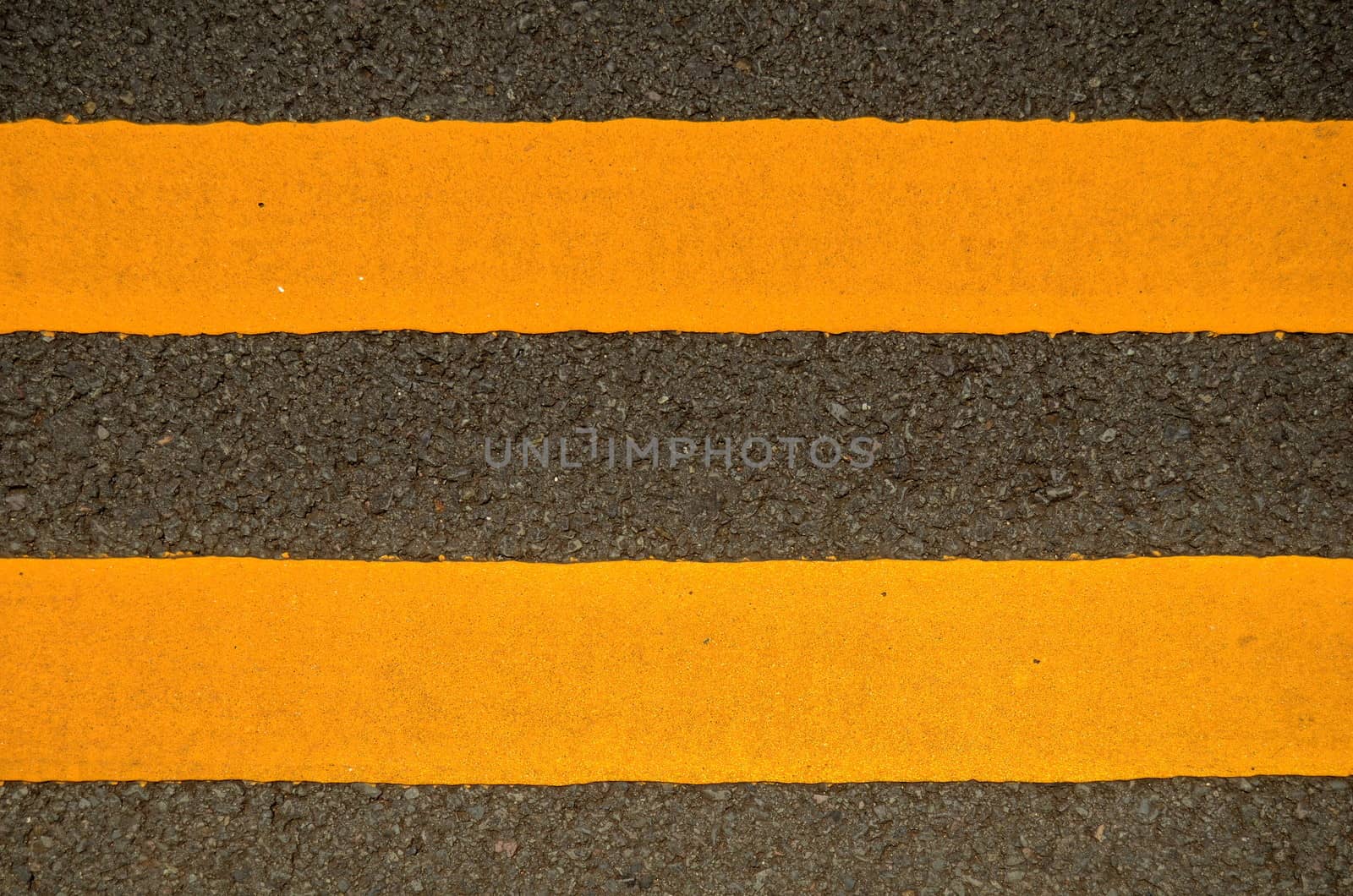 Traffic Image Of Double Yellow Lines On A Road