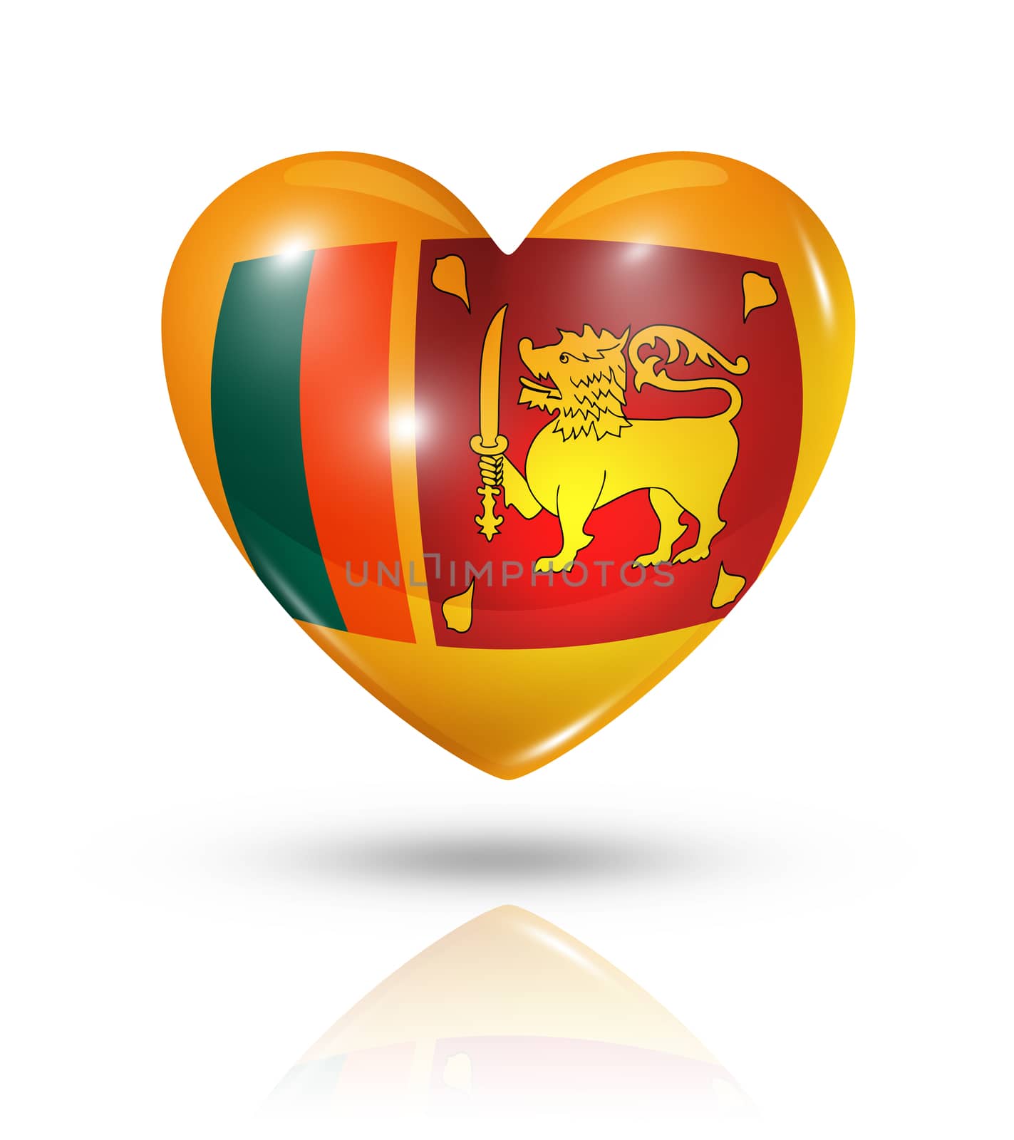 Love Sri Lanka, heart flag icon by daboost