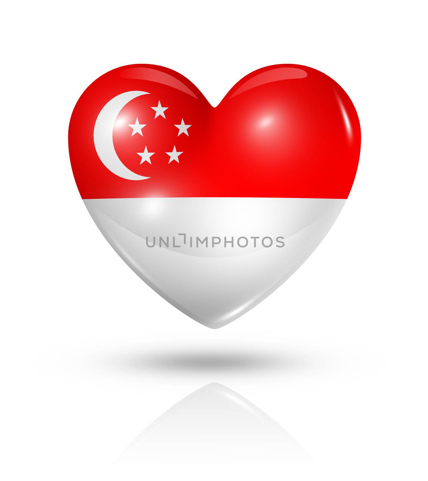 Love Singapore, heart flag icon by daboost