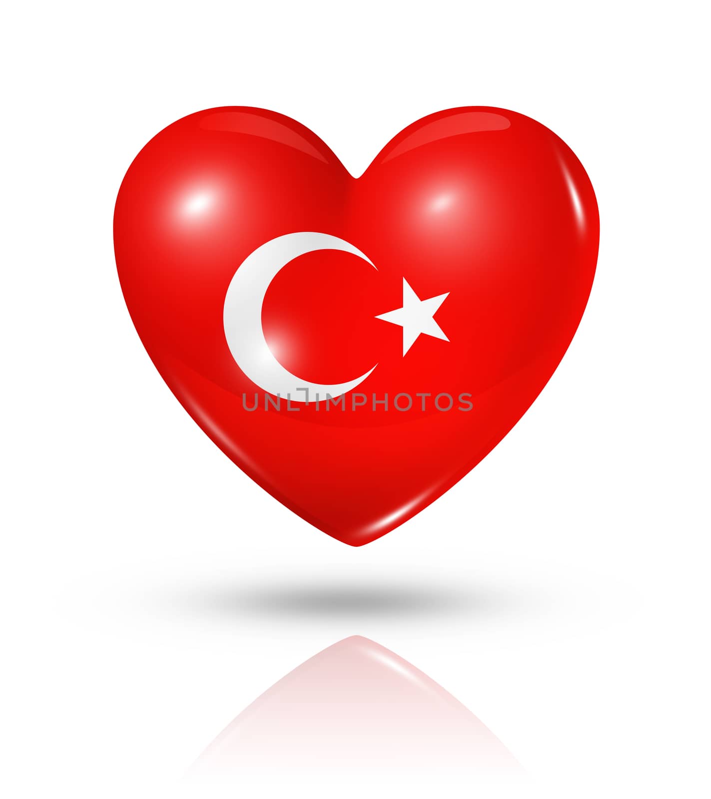 Love Turkey, heart flag icon by daboost