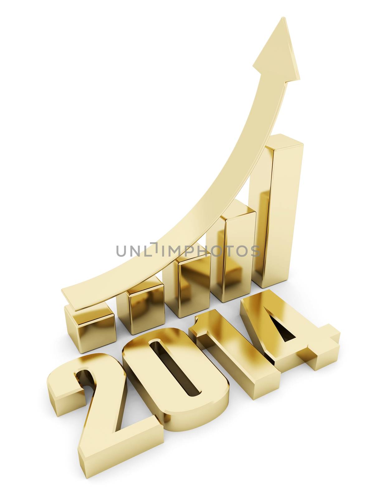 happy new year 2014 Illustrations 3d on a white background