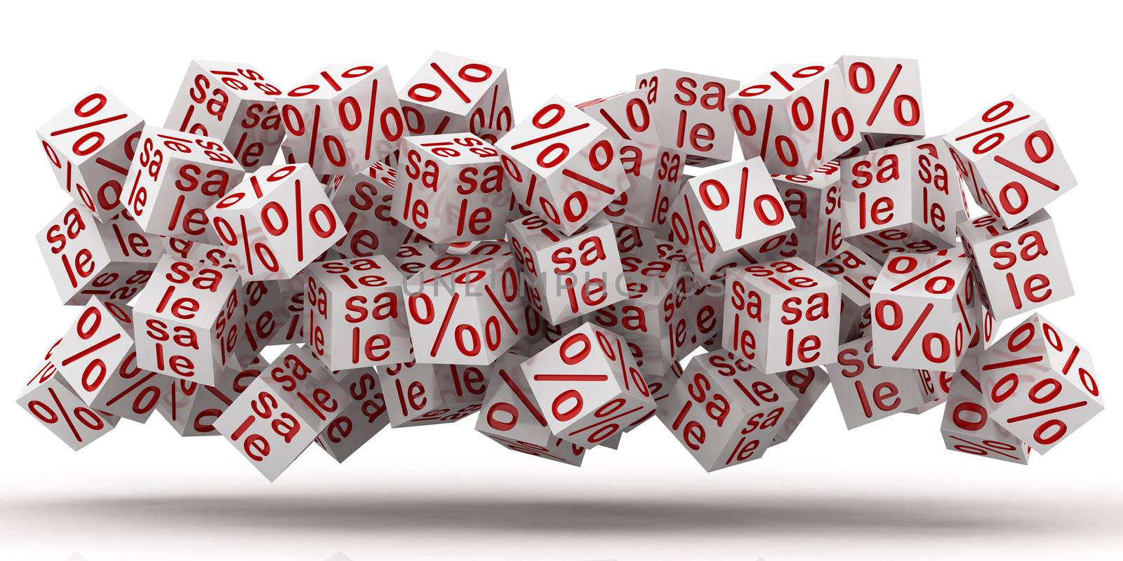 sale cubes with percent discount by Lupen