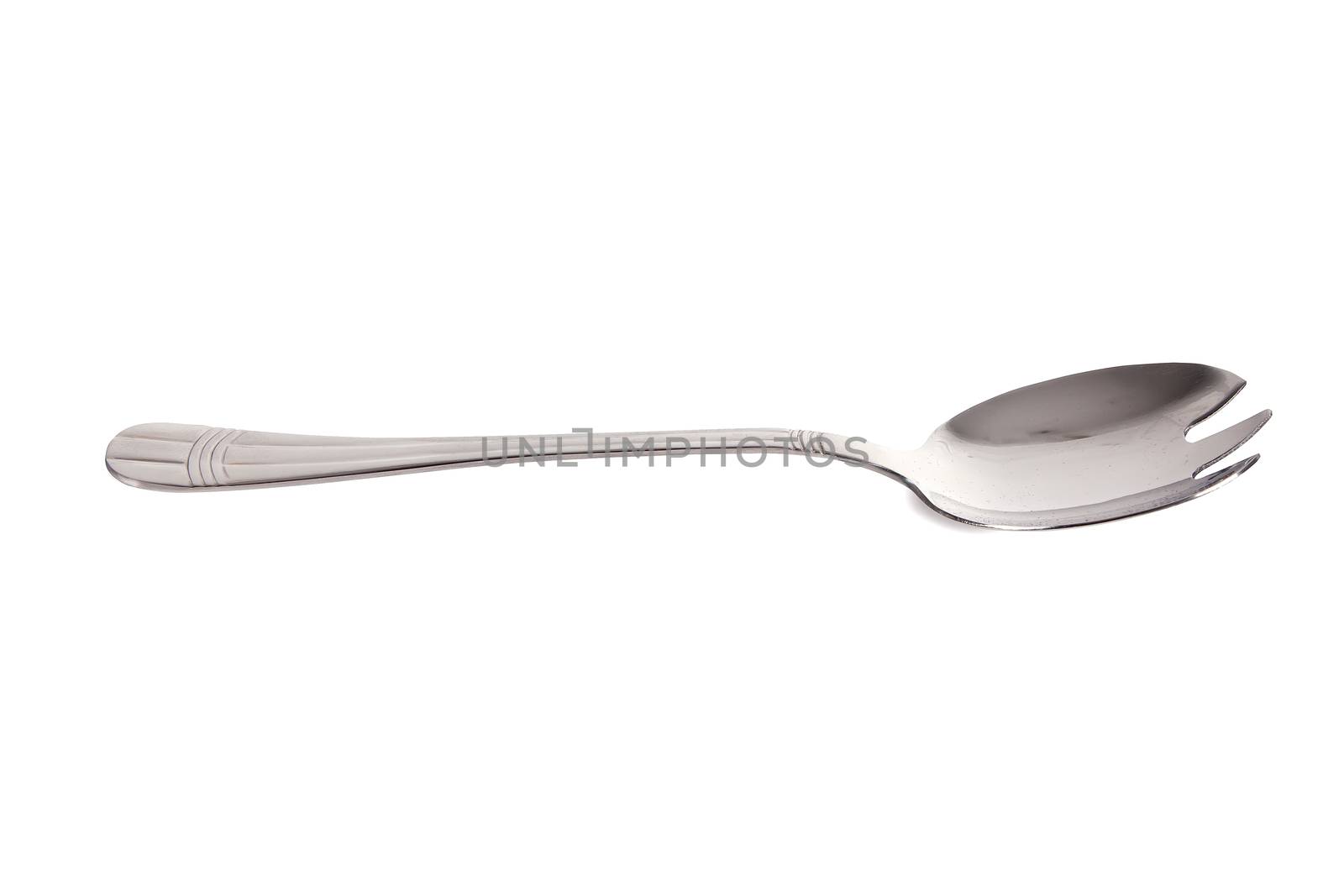 kitchen steel spoon with fork end