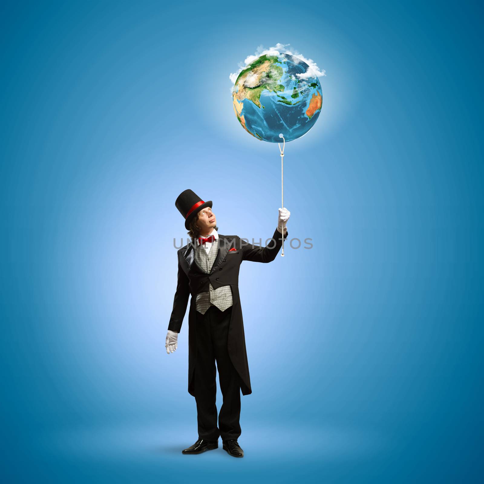 Magician with globe by sergey_nivens