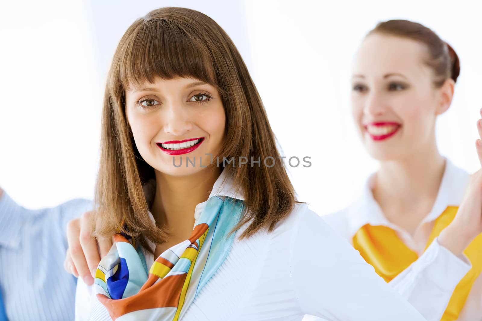 Image of successful young happy business persons