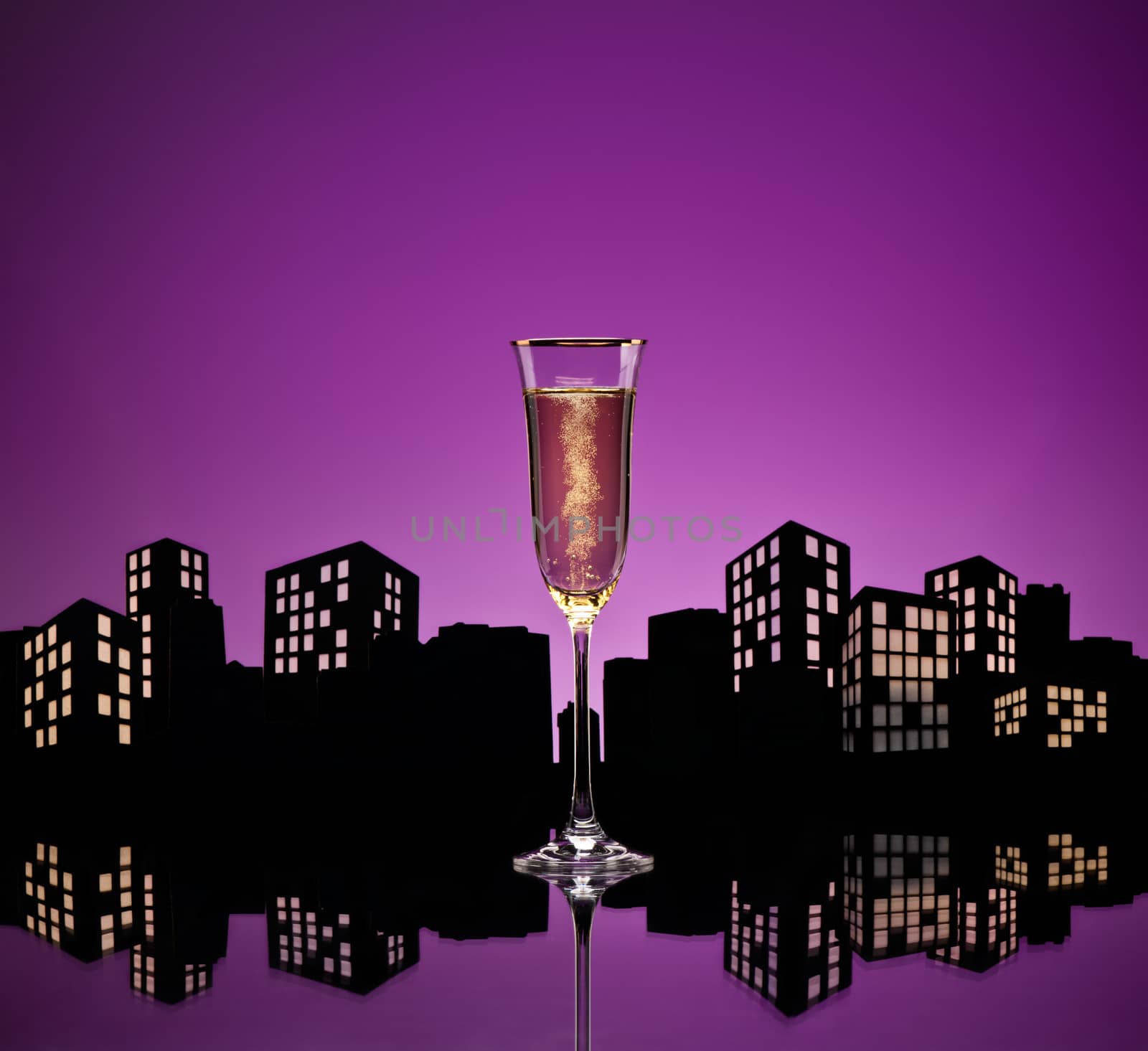 Metropolis Champagne cocktail by 3523Studio