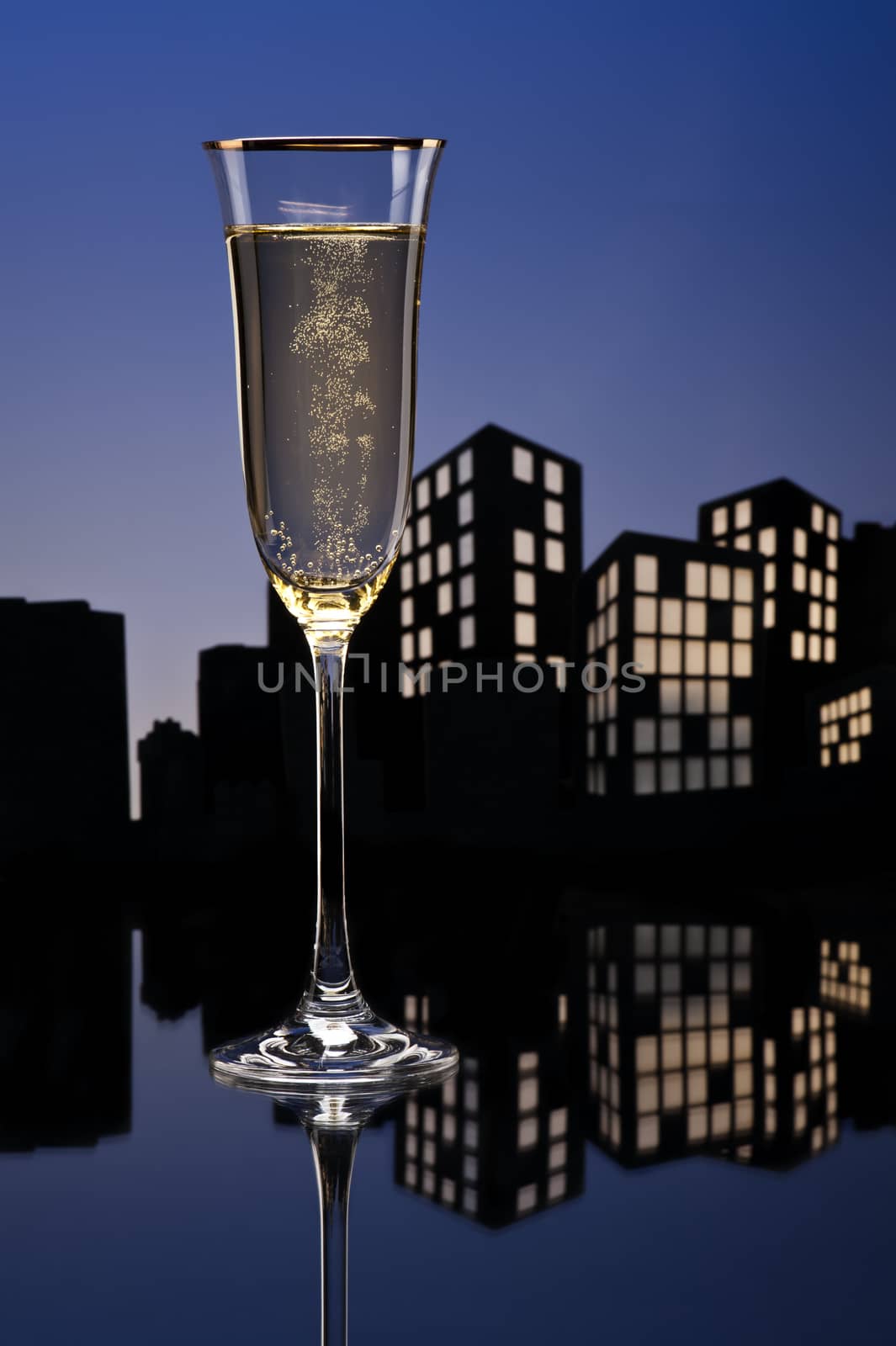Metropolis Champagne cocktail by 3523Studio
